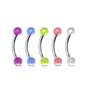Lot 5 Piercings Arcade Fluo GLADYS Barre Acier Chirurgical Inoxydable Anti Allergique Sourcil Oreille Cartilage Tragus Helix Barbell LOVEPIERCING