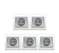 LOT 5 Prise 2P+T Silver Delta Iris + Plaque basic Blanc