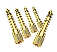 Lot 5 Prise Adaptateur Fiche JACK - 6.35mm vers 3.5mm - Pour Casque, Guitare, Ampli, Basse, Table Mixage, Piano