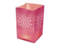 Lot 5 Sacs Lumineux Rose Fuchsia - Lanternes de Jardin en Papier 100% ignifugé - Lanternes Papier à Poser Décoration Extérieure Mariage, Anniversaire, Jardin