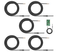 Lot 5 Sondes Température Étanches pour DS 18B20 1m, Capteur Numérique Inox | Sonde thermique pour Arduino, Raspberry Pi, Shelly, aquarium, serre, domotique, DIY, câble 1m, -55°C à +125°C, fils colorés