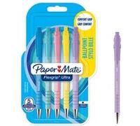 Paper Mate stylo-bille rétractable Flexgrip Ultra, pointe 1,0 mm, encre noire, pastel, lot de 5