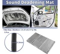 Lot 5 Tapis Insonorisation Pour Voiture Caoutchouc Butyle 90 Mil 2,3 Mm,20 Pieds Carrés,Matériau Pare-Chaleur Pour Capot Bateau,Couvercle Moteur 31,5"X18,11" Ton Argent Hexagonal