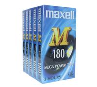 Lot 5 Video cassette Maxell 180 VHS pour magnétoscope (Réf#B-132)