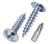 Lot 50 de vis à bois en acier zingué 5 x 25 mm, vis en métal, tête bombée modifiée, auto-taraudeuse (50, 5 x 25 mm)