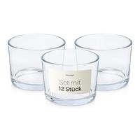 Lot 6/12 x Pot en Verre Vide pour la Fabrication des Bougies - contenants pour Bougies 150 ML sans Couvercle 82x58 mm - photophores/bocaux élégants pour Professionnels et débutants - Cadeau créatif