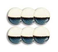 Lot 6 assiettes dessert katanga 20.5cm en gres blanc