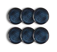Lot 6 assiettes plates costa 28cm en gres bleu