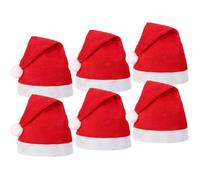 Lot 6 Bonnets De Père Noël Accessoire Fête Taille Adulte