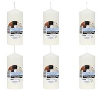 Lot 6 Bougie Parfumées Couleur Blanc, Bougies Piliers Parfumées Noix de coco 110x47mm Durée de 25 Heures