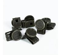 Lot 6 Boutons Clips Bretelles À Pattes Métal Noir