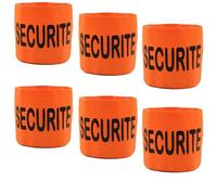 Lot 6 Brassards Élastiques Marqués Securite - Orange Fluo