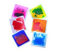 Lot 6 Carreaux Sensoriels Liquides - Tapis Durable Anti-Dérapant Décoration d'Intérieur Parfaite, pour Salles Jeu Tout-Petits Enfants Pistes Danse Décoratives(12 * 12in)