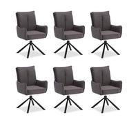 Lot 6 chaises oeuf modernes anthracite tissu