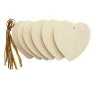 Coeurs en bois à suspendre 6 cm Beige