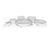 Lot 6 couvercles micro-onde blancs extensibles en silicone - 6 tailles HobbyTech