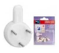 Lot 6 crochet mural fixation sans percer24x13x14mm INOFIX