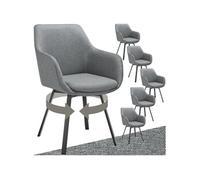 Lot 6 Fauteuils pivotants rembourrés avec accoudoirs et dossier gris