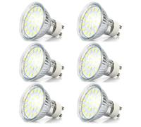 Lot 6 GU10 LED Ampoule 5 W 220V, 3000 K Blanc Chaud, 550 Lumen, 38° Angle Faisceau, Non Dimmable Réflecteur Lampe, Économie Énergie GU10 LED Spot pour Salon, Cuisine, Chambre