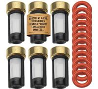 LOT 6 MICRO FILTRES POUR MOTEUR 6 CYLINDRES ESSENCE INJECTEURS + 12 JOINTS | REMPLACEMENT COMPATIBLE AVEC BOSCH EV1 & EV6, VOLKSWAGEN RENAULT PEUGEOT LANCIA MOTO BMW ETC…