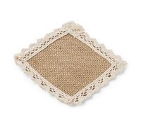 Lot 6 napperons jute et dentelle champêtre 12 cm