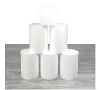 Lot 6 petits cylindres en polystyrène diam. 10 x haut. 15 cm, Colonne en Styropor blanc pour présentoir, de densité Pro - Unique