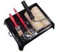 Lot 6 pièces chantier peinture bac + rouleau + pinceaux