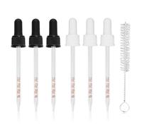 Lot 6 Pipettes Compte Gouttes en, Pipette en Verre avec Poignée en Silicone en Verre avec Mesures Compatibles avec les Saveurs de Gouttes Pétillantes Bubly