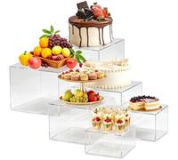 Lot 6 Présentoir aperitif Buffet Cube Transparent 5-10" pour Gâteaux & Déco | Support présentoir buffet, Idéal pour apéritif, mariage, buffet boissons, gâteau, bijoux. Facile à nettoyer et réutilisable