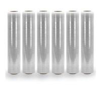 Waytex Pack de 6 Rouleaux de Film Transparent 500mm x 250m, épaisseur 25 microns, Rouleau 3,2 Kg, Etirable 150 à 200%, pour professionnels, palettes, carton, produits, emballage