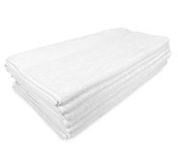 Lot 6 serviettes serviette éponge uni blanc fourniture hôtelière 60 x 110