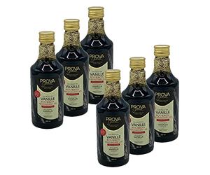 Lot 6x Extrait vanille Bourbon de Madagascar avec graines - Prova Gourmet - bouteille 250ml