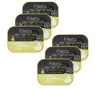 Lot 6x Filets de sardines à l'huile d'olive vierge extra - Conserve 100g