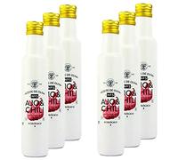 Lot 6x Huile olive extra vierge BIO - Infusée à l'ail et au chili - bouteille 250ml