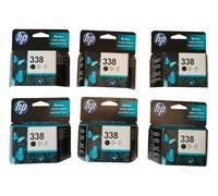 LOT 6x NEW SEALED ORIGINAL HP Cartouche d'encre NOIR 338 C8765EE