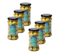 Lot 6x Olive verte entière goût anchois - Bocal 300g