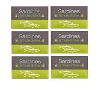 Lot 6x Sardines à l'huile olive - Maroc - conserve 125g