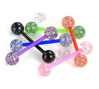 Lot 7 Piercings Langue GIADA Flexible Bioflex Paillettes Barbell LOVEPIERCING