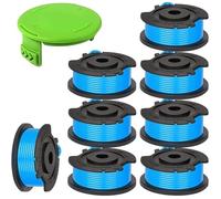 Lot 8 Bobines Fil Désherbeur 29252 Et 29092 Pour Débroussailleuses Greenworks - Ligne 0.2 Cm Avec Capuchons