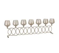 Lot 8 Photophores Anneaux "Craquelé" 75cm Argent