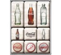 lot 9 magnet coca cola bouteille et capsule sur fond blanc aimant frigo Blanc G
