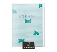Lot Agenda A5 Une Semaine sur 2 Pages Vertical 16 mois de septembre 2025 à décembre 2026 Anglais + Index Blumie (Cat's Green)