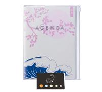 Lot Agenda A5 Une Semaine sur 2 Pages Vertical 16 mois de septembre 2026 à décembre 2027 Anglais + 1 Index Blumie (Wave)