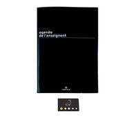 Lot Agenda de L'Enseignant 2025-2026 Boréal Oberthur 1 semaine par page + 1 Index Adhésif Blumie (Boréal Noir)