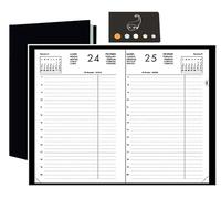 Lot Agenda Journalier Carré Travers 2025 Prado - 14x22 Cm - Noir + 1 Index Adhésif Blumie