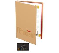 Lot Agenda Scolaire l'Etudiant 2026-2027 12 x 18 cm 1 Jour par Page + Index Adhésif Blumie (Caramel)