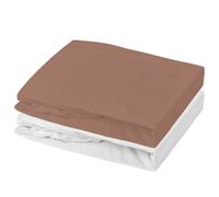 Lot alèse et drap housse Blanc-Brun (60 x 120 cm)