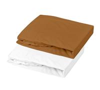 DODO Lot 1 alèse + 1 drap housse P'TIT DODO 60 x 120 cm Blanc/Caramel
