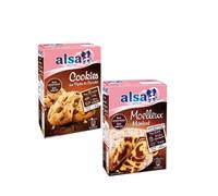 Lot ALSA Préparation x2 - Cookies Pépites Chocolat 240g + Marbré 435g