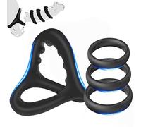 Lot Anneaux Creux Respirants Enroulables Silicone Homme, Souple Portable, Format Poche Pour Entraînement Régulier (Noir Épais)